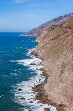 Kaliforniya 'daki Big Sur Sahil Hattı Manzarası