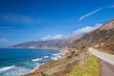 Kaliforniya 'daki Big Sur Sahil Hattı Manzarası