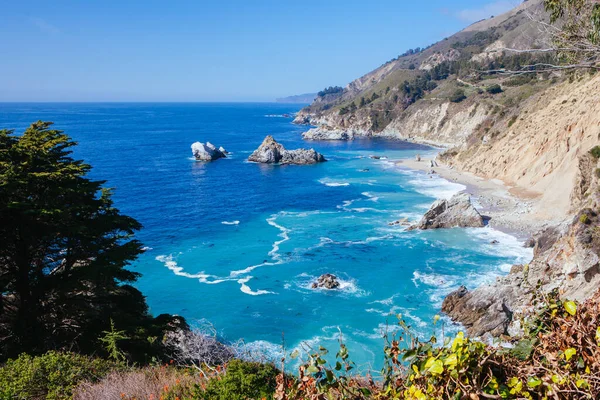 美国加州的大苏尔海岸线景观 — 图库照片