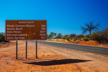 Scenic Route Sign in Outback Australia clipart