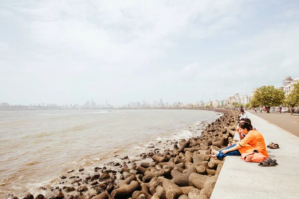 Marine Drive Life w Mumbaju Indie — Zdjęcie stockowe