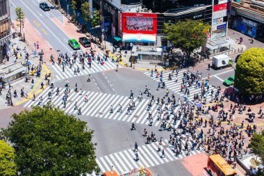 Shibuya Tokyo 'yu geçiyor.