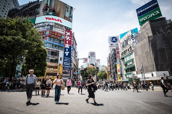 Shibuya átkelés Tokióban Japán — Stock Fotó