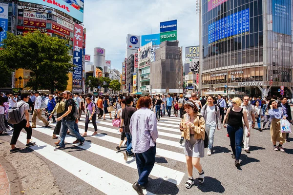 Shibuya átkelés Tokióban Japán — Stock Fotó