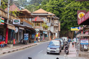 Bali Endonezya 'da Ubud Sokağı Sahnesi