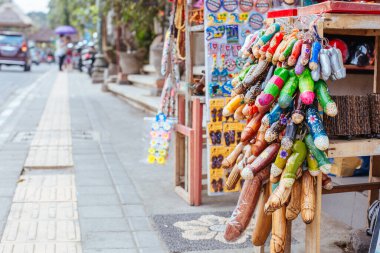 Wooden Penis on a Rack in Ubud Indonesia