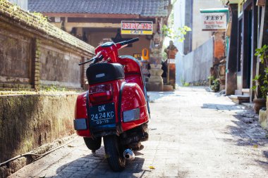 Bali Endonezya 'da Ubud Sokağı Sahnesi