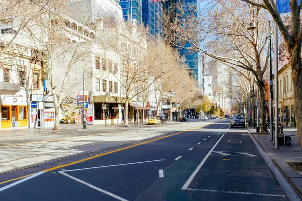 Rues tranquilles de Melbourne pendant la pandémie de coronavirus — Photo