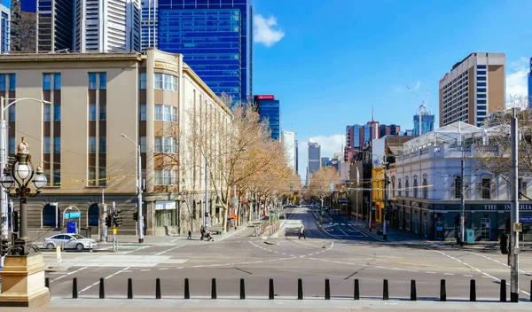 Calles tranquilas de Melbourne durante la pandemia del Coronavirus —  Fotos de Stock
