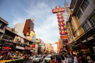 Bangkok Tayland 'da Yaowarat Yolu