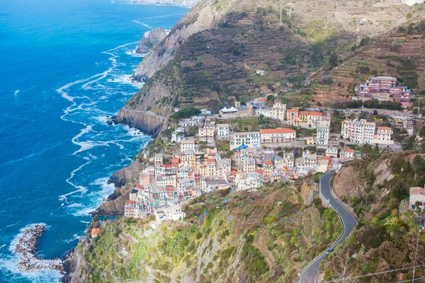 Pohled na Riomaggiore v Itálii — Stock fotografie