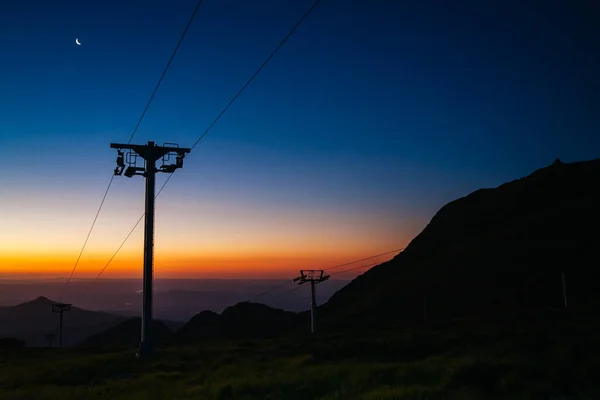 Mt Buller Ski Lift At Night в Австралії — стокове фото