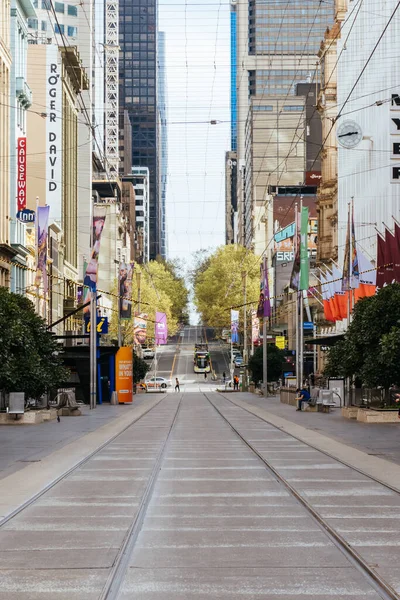 Rues tranquilles de Melbourne pendant la pandémie de coronavirus — Photo