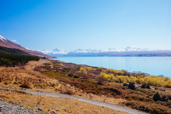 新西兰Pukaki湖景观 — 图库照片