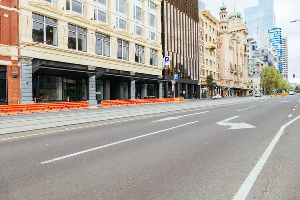 Tiché ulice Melbourne během pandemie coronaviru — Stock fotografie