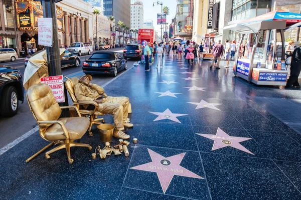 Złoty Busker Hollywood w USA — Zdjęcie stockowe