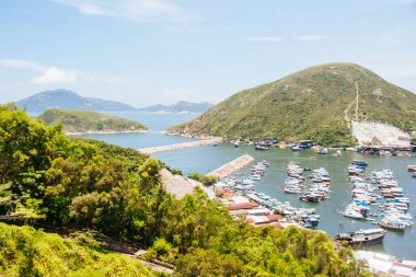 Aberdeen Hong Kong 'da liman manzarası