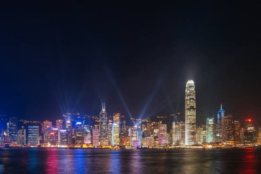 Geceye kadar Hong Kong Skyline