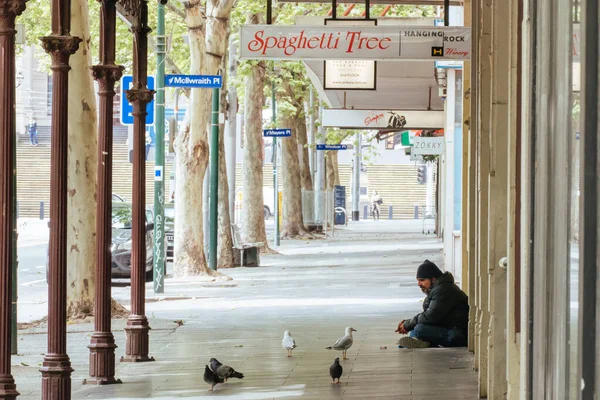 Csendes Melbourne utcák a Coronavirus-járvány idején — Stock Fotó