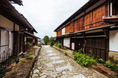 MAGOME, JAPONYA - 21 Eylül 2024 Japonya 'nın Nakatsugawa kasabası yakınlarındaki tarihi Magome Magome-Juku köyü