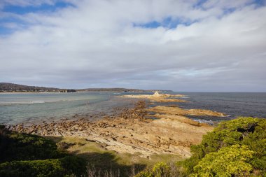 BROULEE, AUSTRALIA - SEPTEMBER 18 2025: Views from Mossy Point in Broulee on a warm sunny spring day in New South Wales, Australia