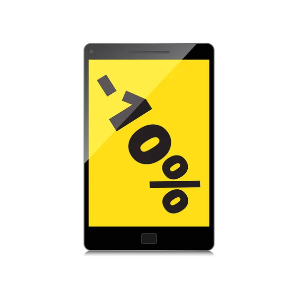 Sale, markdown, discount 10 percent on High-quality smartphone s — Stock Vector