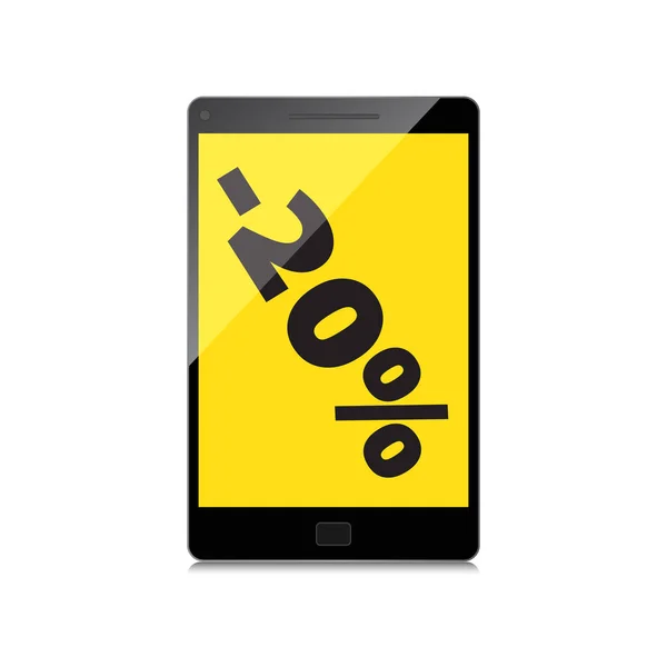 Verkauf, Abschlag, 20 Prozent Rabatt auf hochwertige Smartphones — Stockvektor