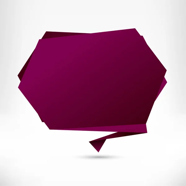 Discurso estilo origami burbuja. Vector fondo abstracto . — Archivo Imágenes Vectoriales