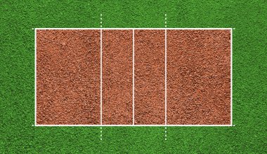 Voleybol sahası. Üstten Görünüm alanı. Tahta arka plan.