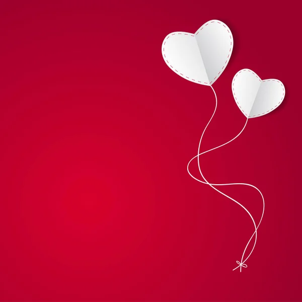 Love card happy valentines day concept. Herzform mit Schatten. — Stockvektor