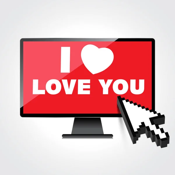 I love you valentine web, modern concept. High-quality computer — Stock Vector