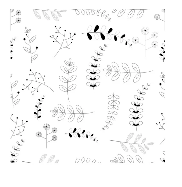 Flore design graphique de motif sans couture. Noir et blanc.Mode ; — Image vectorielle