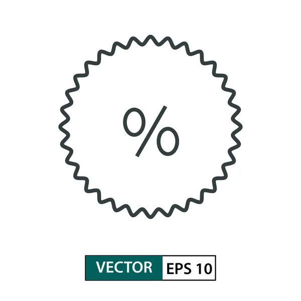 割引アイコンベクトル。線のスタイル。白で隔離されたベクトル・イル — ストックベクタ