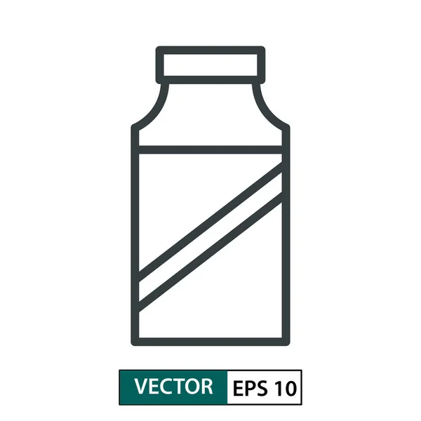 ボトルフラットアイコンベクトル。線のスタイル。白で隔離されたベクトルI — ストックベクタ