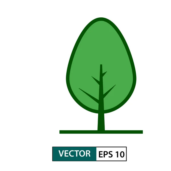 Icono del árbol. Color verde estilo. Ilustración vectorial EPS 10 — Vector de stock