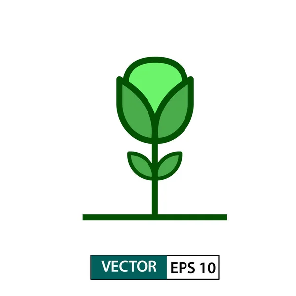 Icono de flor / rosa. Estilo de color. Ilustración vectorial EPS 10 — Vector de stock