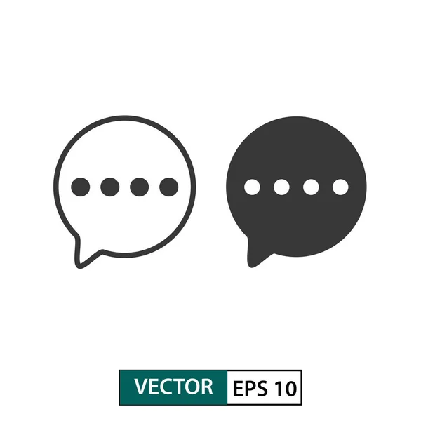 Comentario vector icono conjunto. Aislado sobre blanco. Ilustración vectorial — Vector de stock