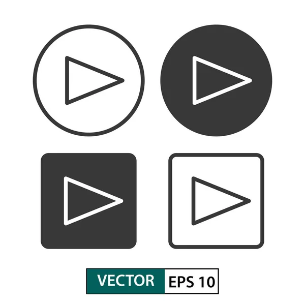 Play button vector icon set. Isolated on white. Vector illustrat — Stock Vector