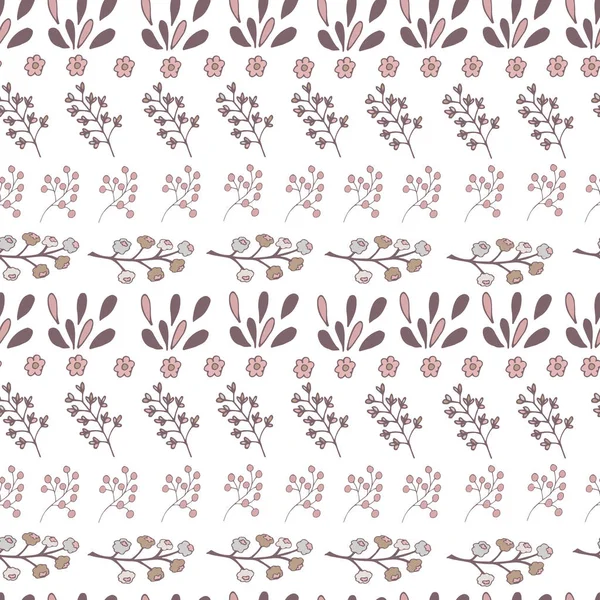 Textura Floral Sin Costuras Con Hojas Elementos Florales Patrón Garabatos — Vector de stock