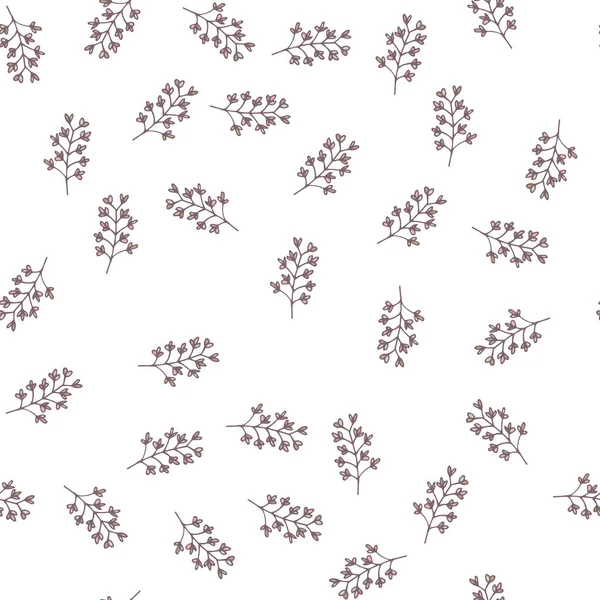 Textura Floral Sin Costuras Con Hojas Elementos Florales Patrón Garabatos — Vector de stock