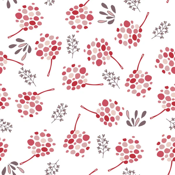 Texture Florale Sans Couture Avec Des Feuilles Des Éléments Floraux — Image vectorielle