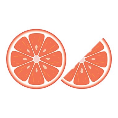 Beyaz arka plan üzerinde izole greyfurt dilim