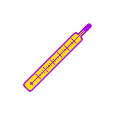 Termometre vektör simge düz çizimi 