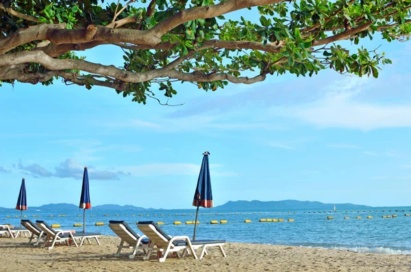 Umbrella Beach Ontspannen Sun Shine Beach Pattaya Thailand — Stockfoto