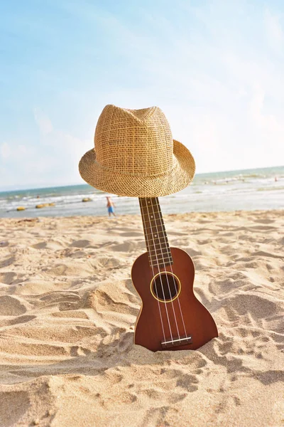 Летний день с гитарой для отдыха на природе — стоковое фото