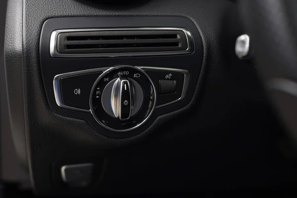 Auto Interieur Detail Moderne Auto Scheinwerfersteuerung — Stockfoto