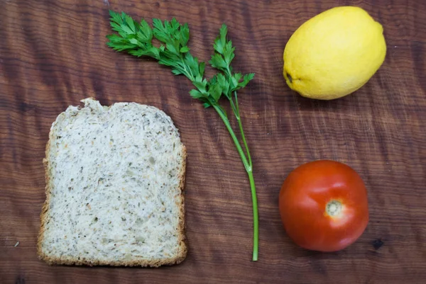 Zdrowy Brunch Chleba Sera Pomidorów Nasion — Zdjęcie stockowe