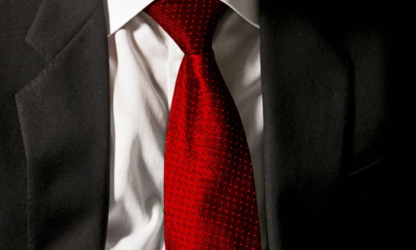 Boss Tie Businessman Wearing His Dark Gray Jacket White Shirt — Stock Photo, Image