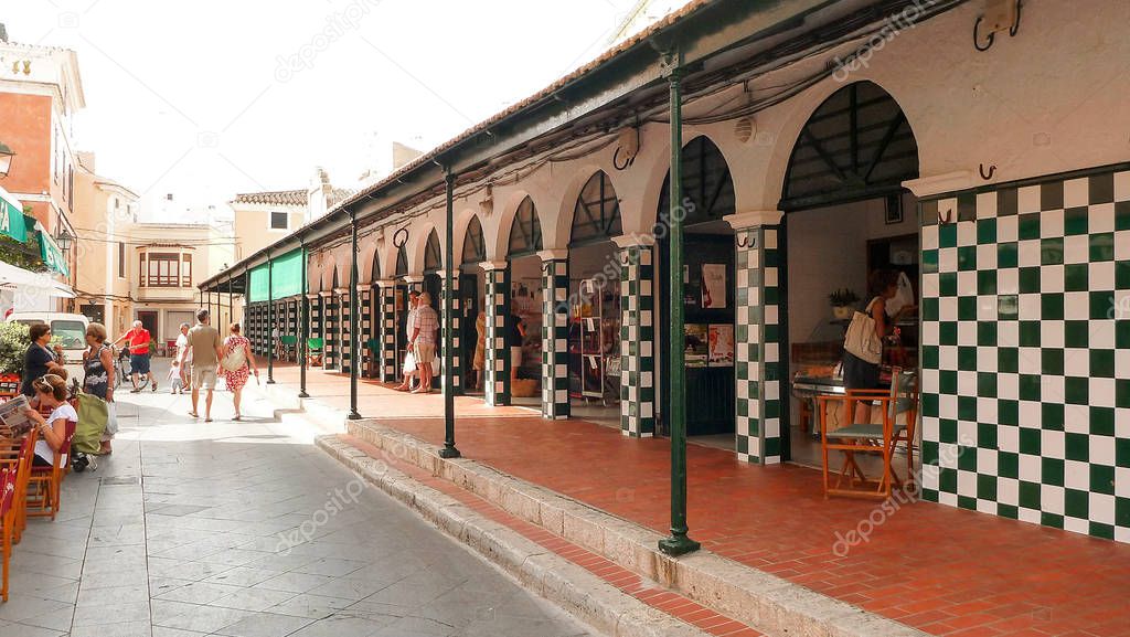 View from the street of the city market of Ciutadella de Menorca