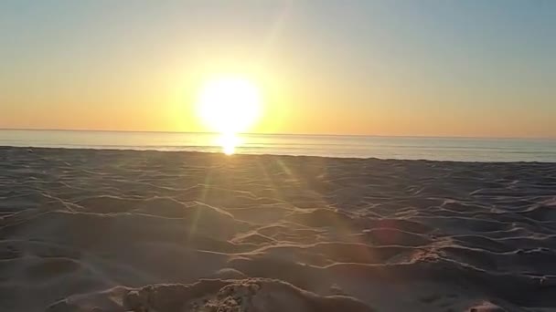 Imágenes Movimiento Cerca Arena Desde Playa Suelo Hasta Costa Con — Vídeos de Stock